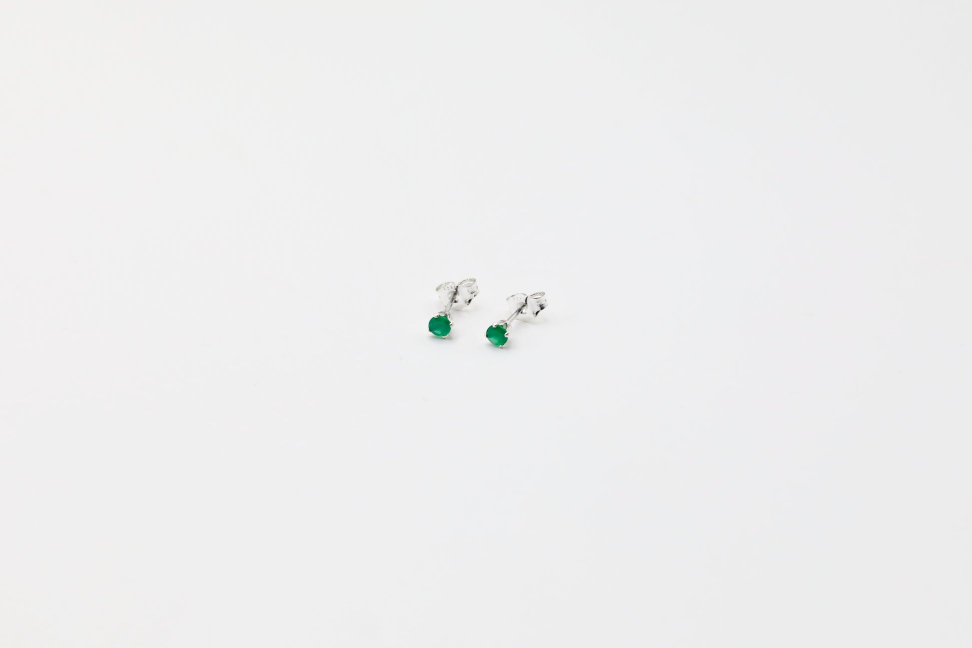 Sterling Silver Green Onyx Studs 3mm