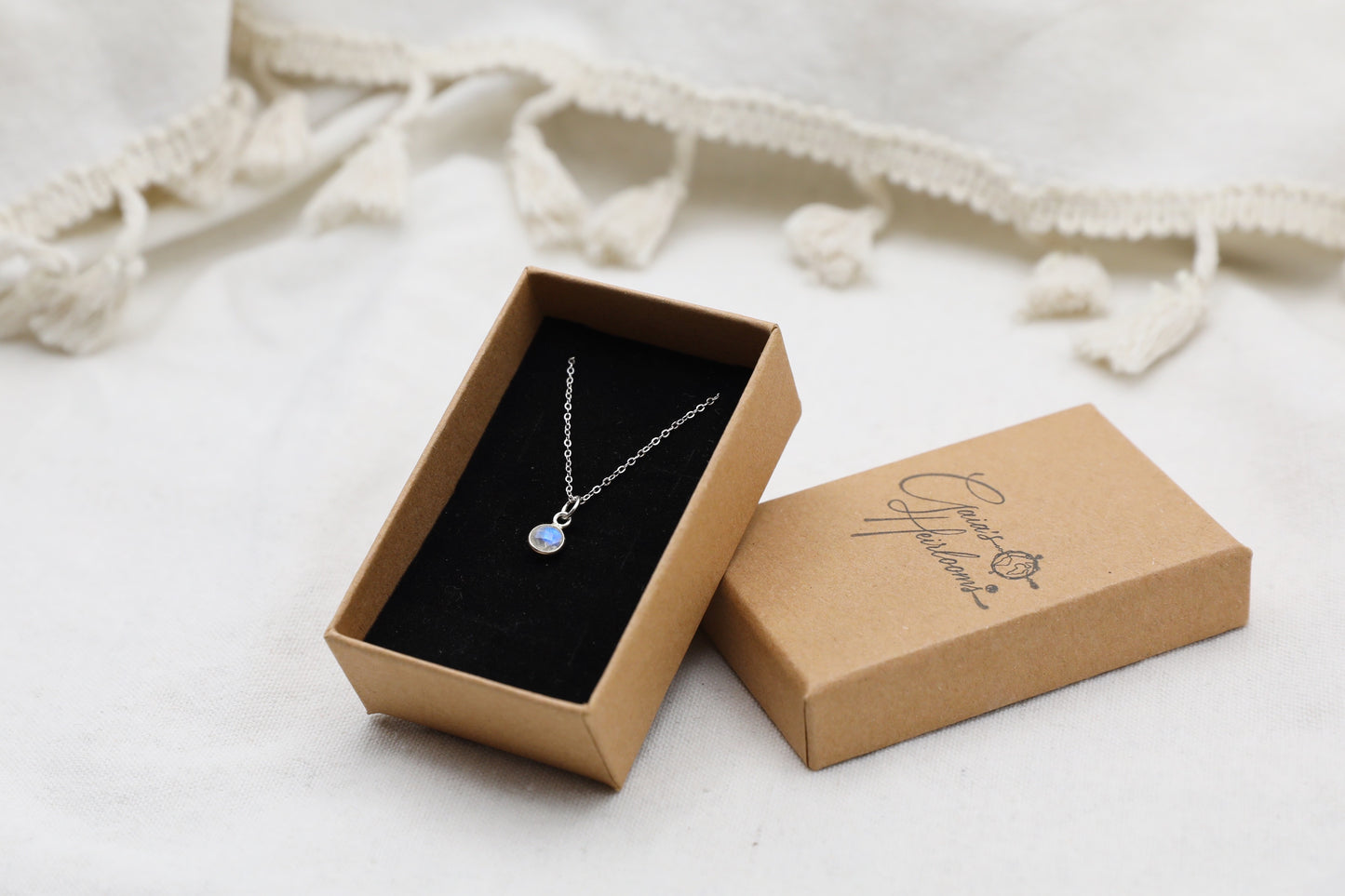 Moonstone and Sterling Silver Delicate Necklace