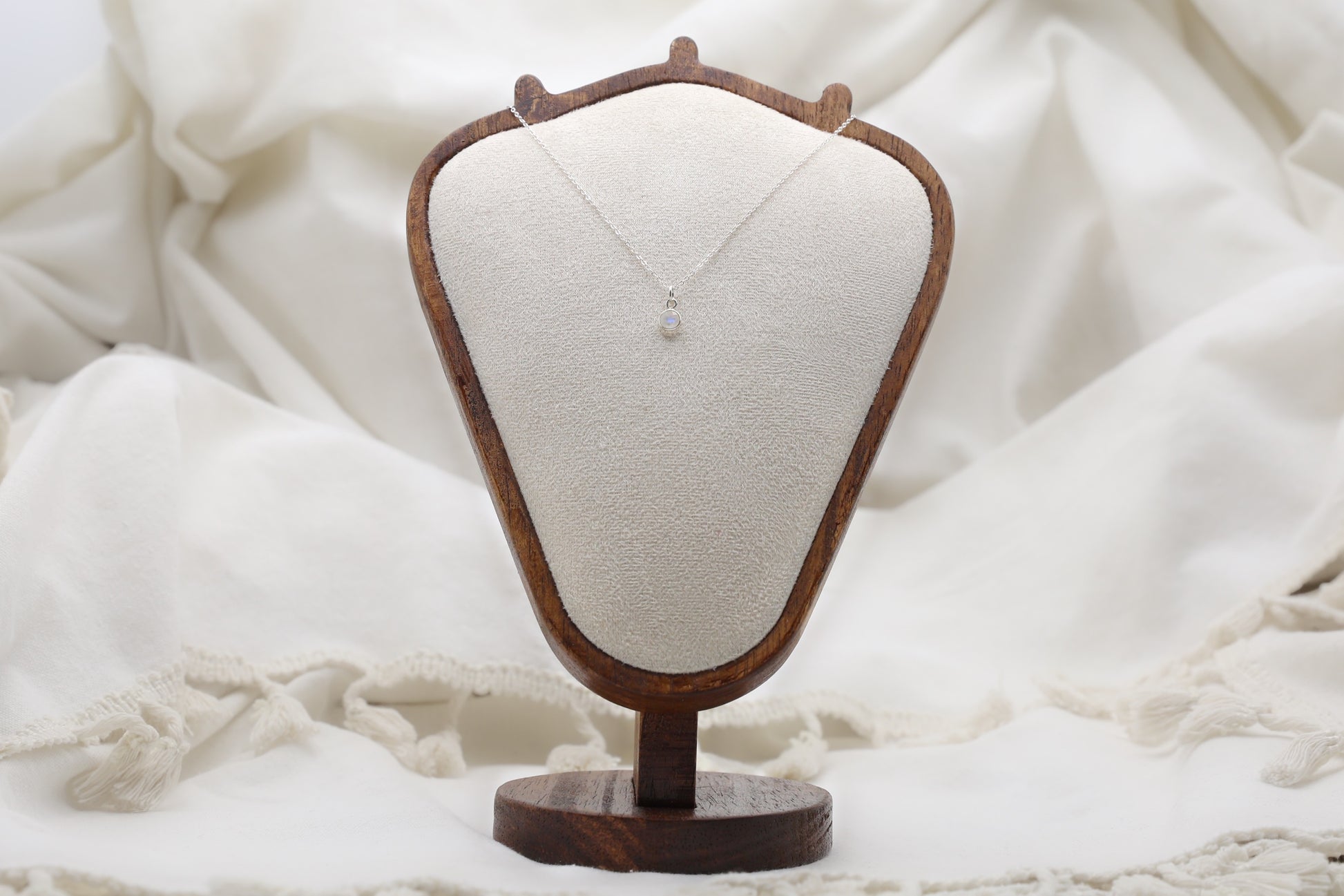 Moonstone and Sterling Silver Delicate Necklace