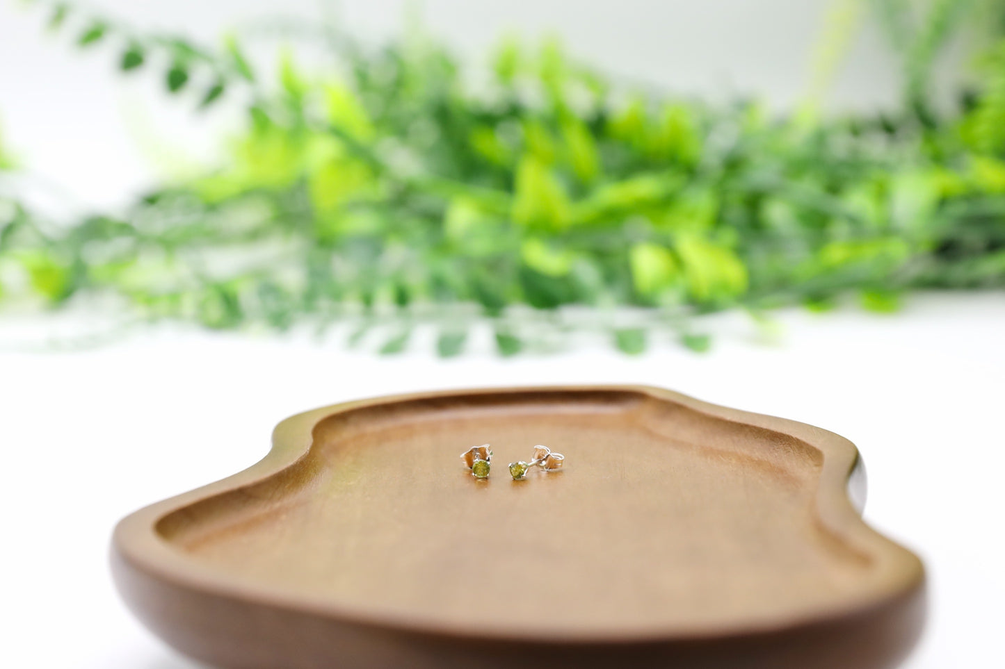 Sterling Silver Peridot Studs 3mm