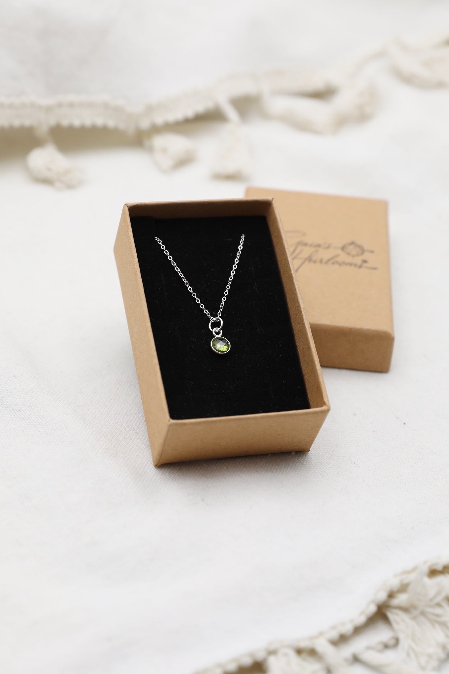 Peridot and Sterling Silver Delicate Necklace