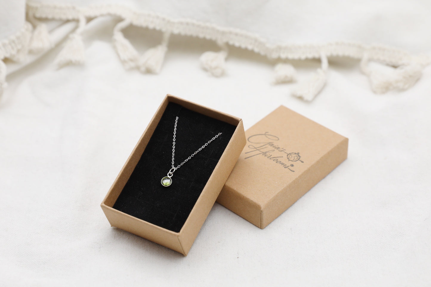 Peridot and Sterling Silver Delicate Necklace