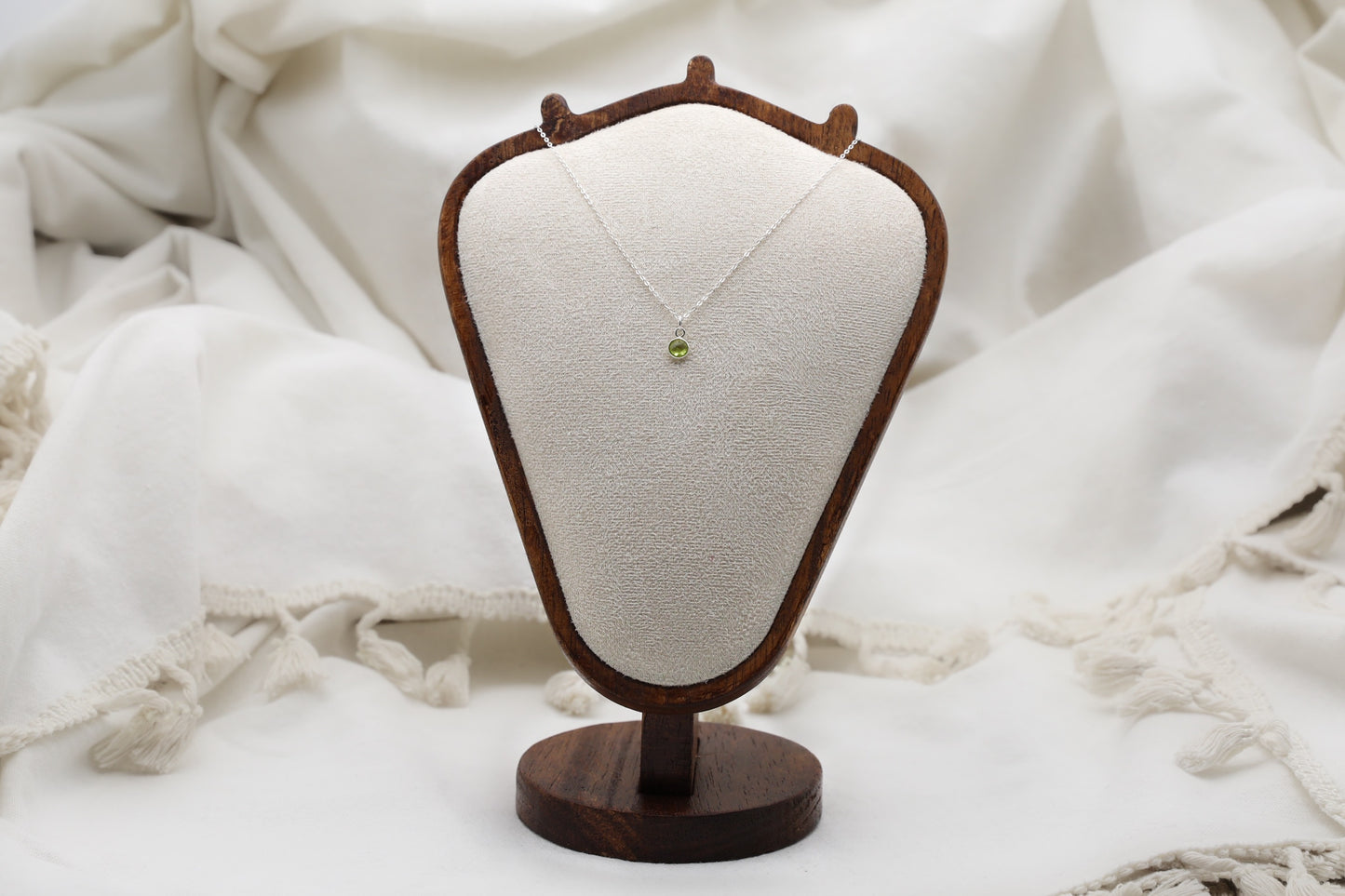 Peridot and Sterling Silver Delicate Necklace