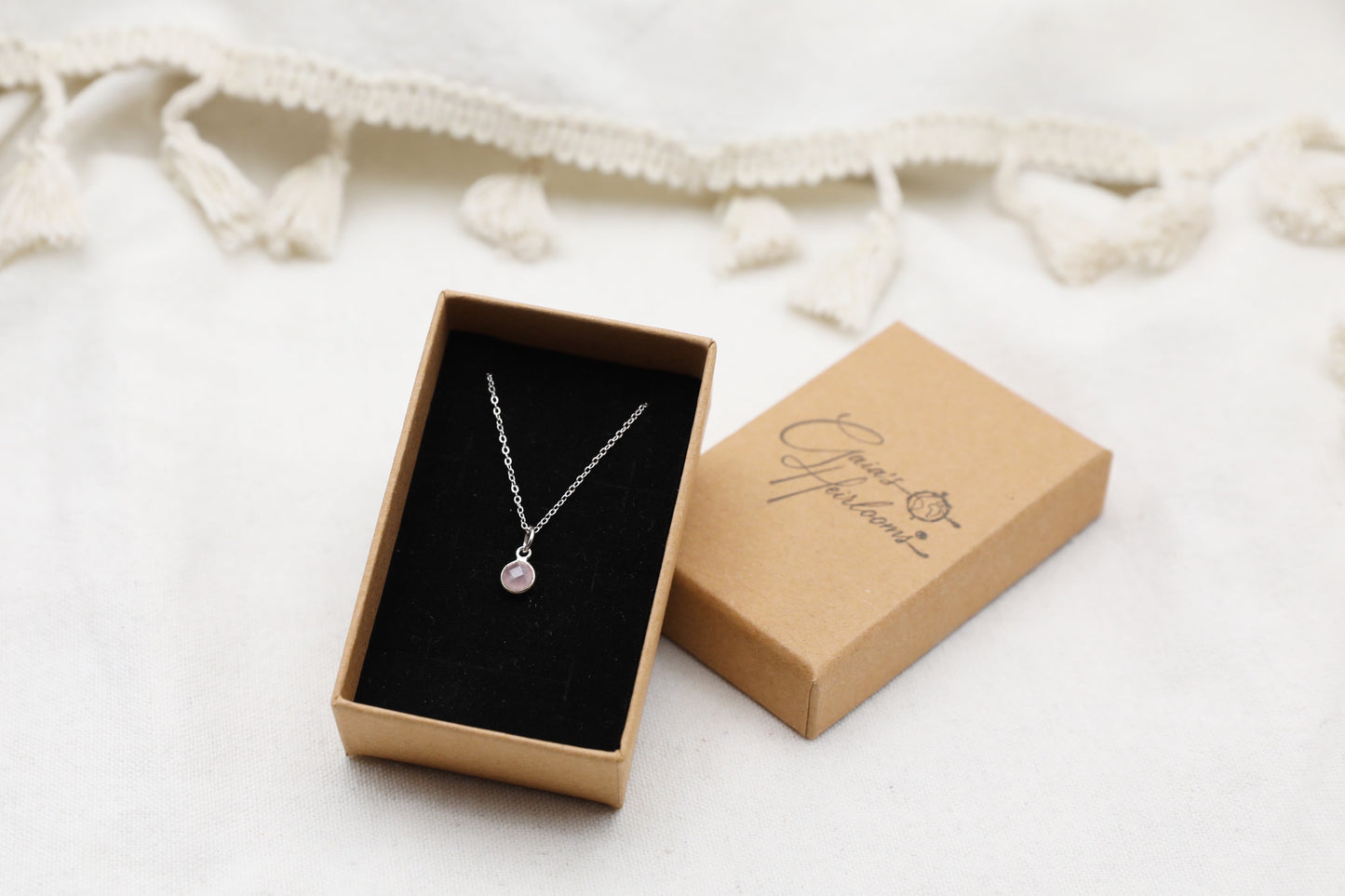 Rose Quartz and Sterling Silver Delicate Necklace
