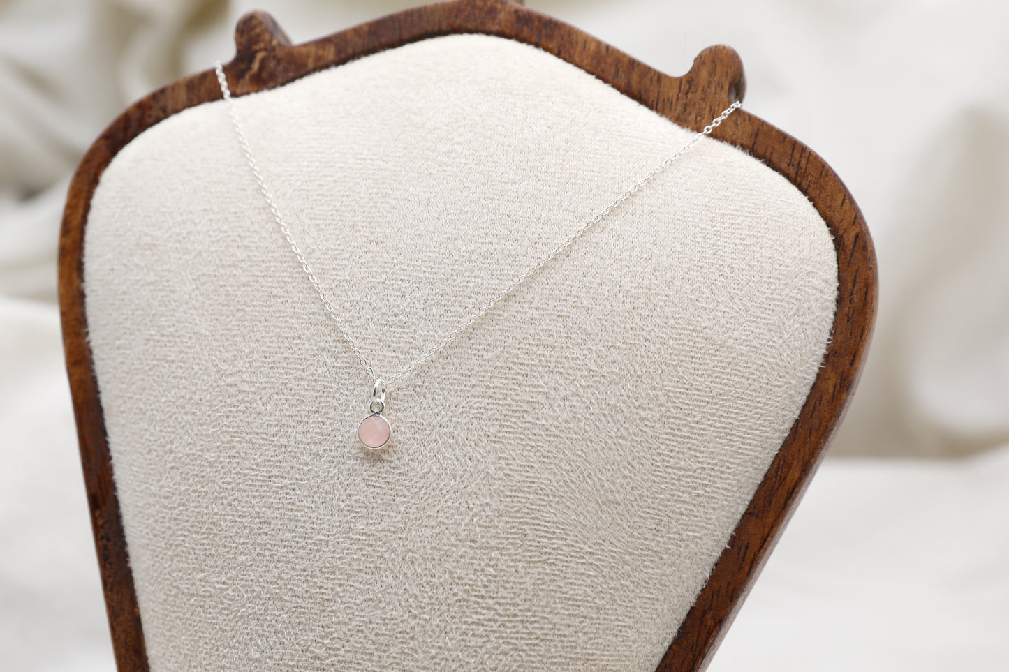 Rose Quartz and Sterling Silver Delicate Necklace