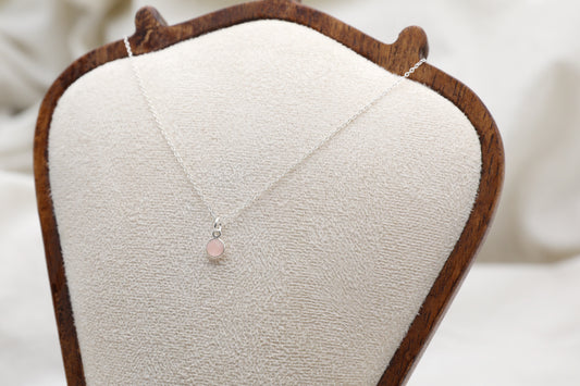 Rose Quartz and Sterling Silver Delicate Necklace