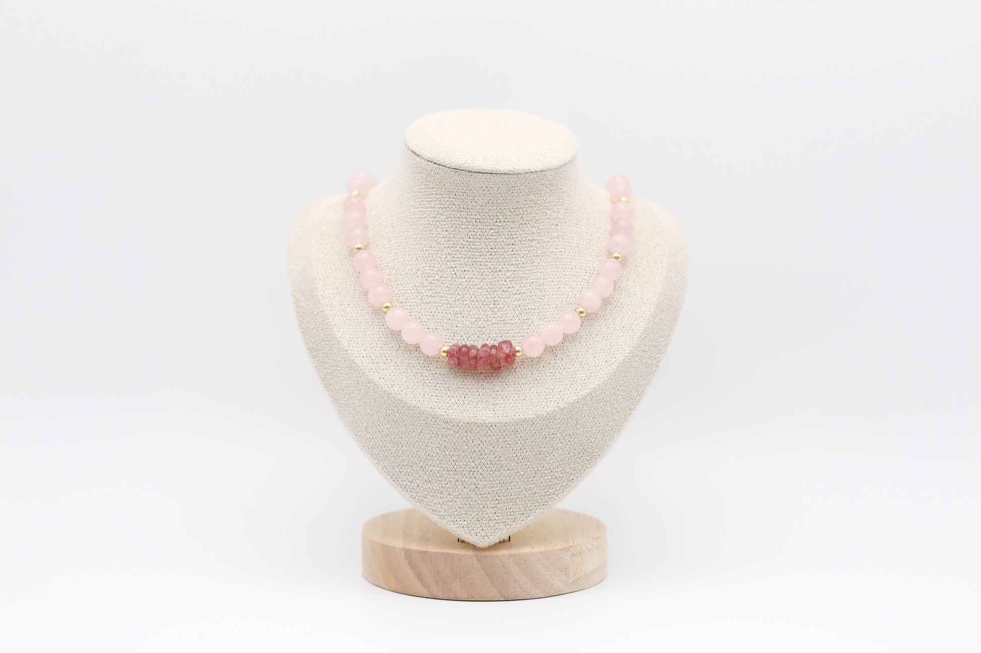 Rose Quartz and Strawberry Quartz Necklace