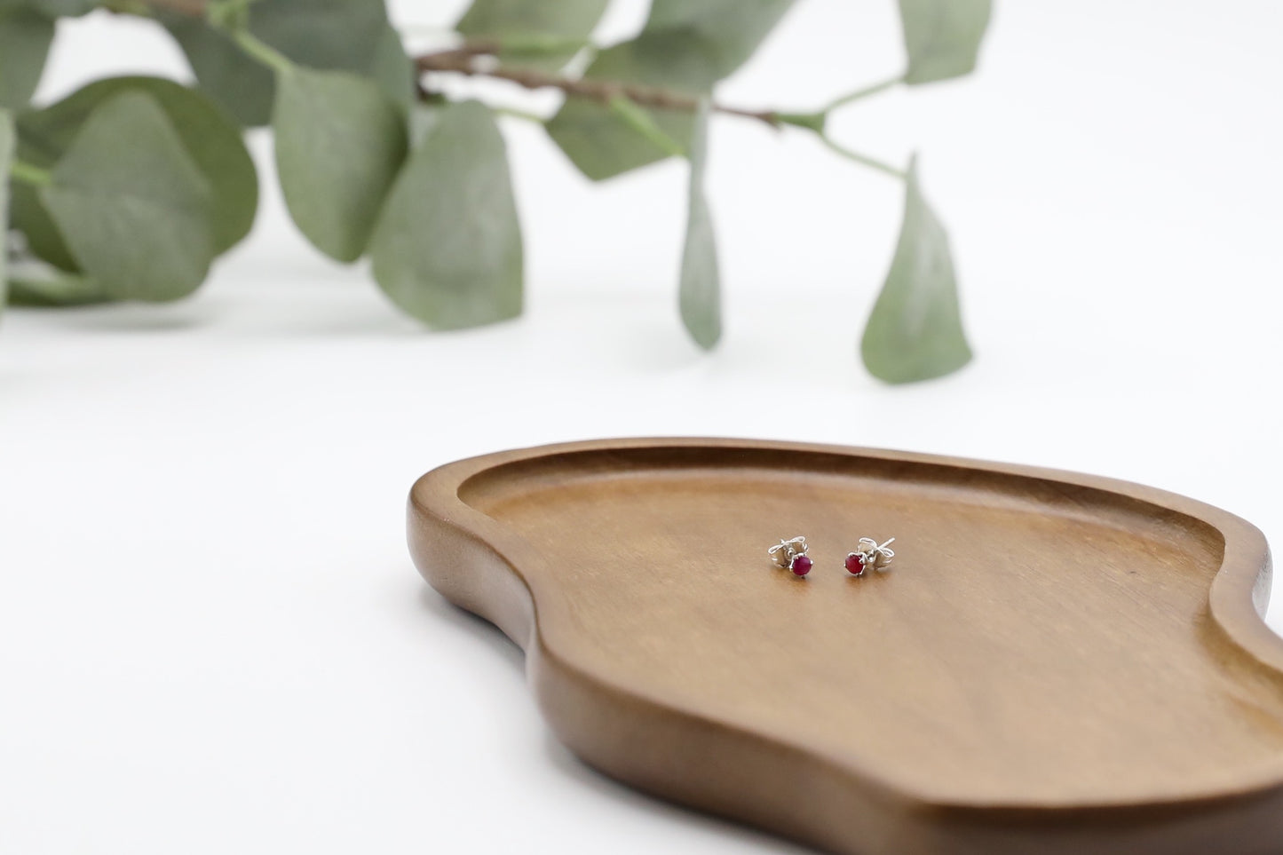 Sterling Silver 3mm Ruby Studs