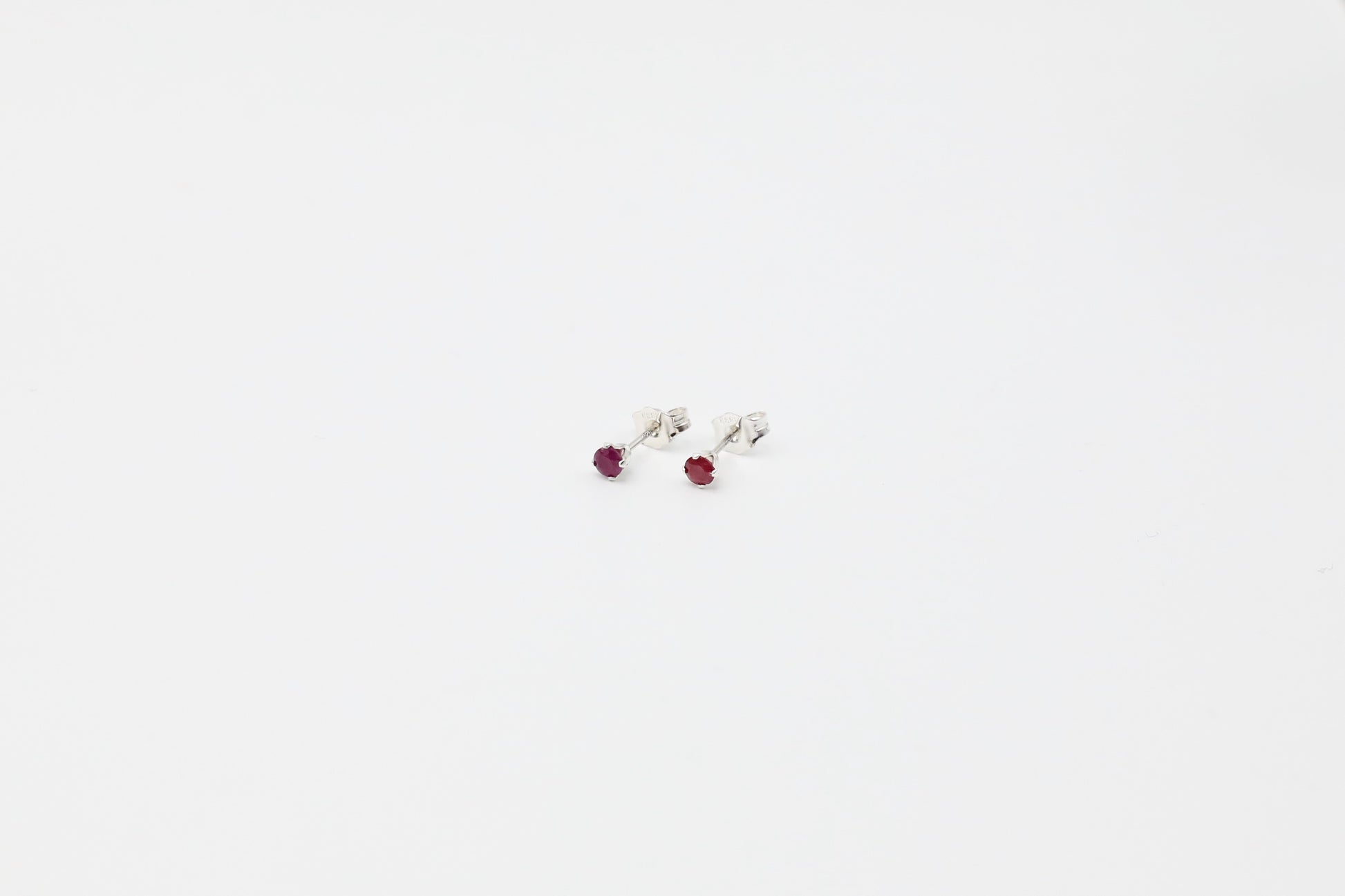 Sterling Silver 3mm Ruby Studs