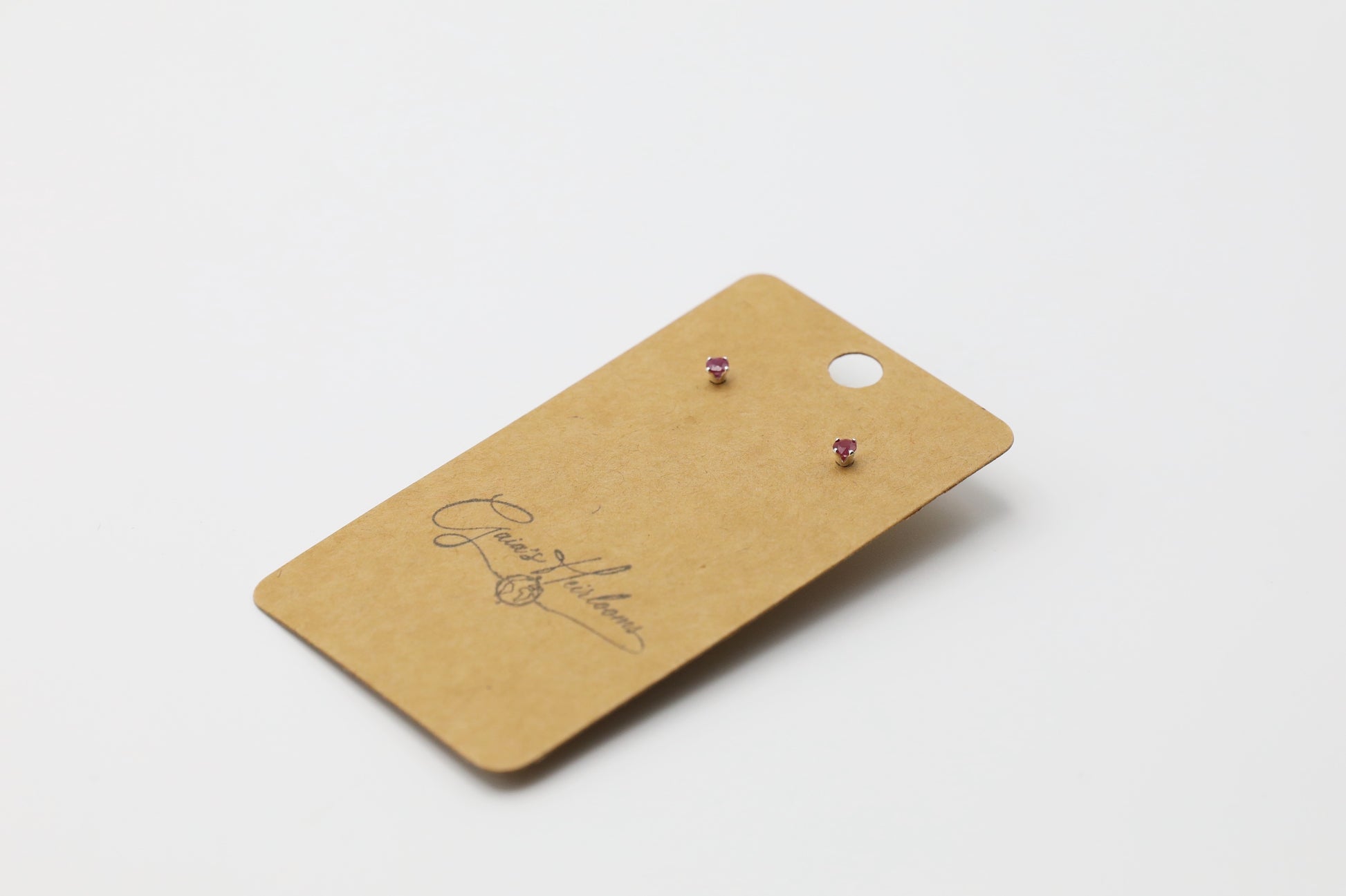 Sterling Silver 3mm Ruby Studs