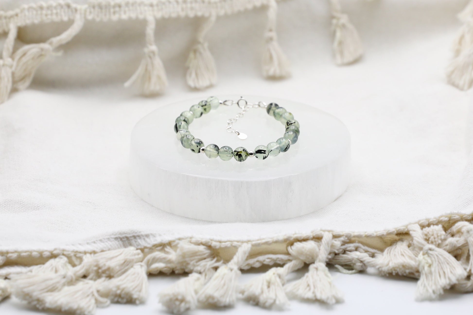Prehnite Bracelet in Sterling Silver