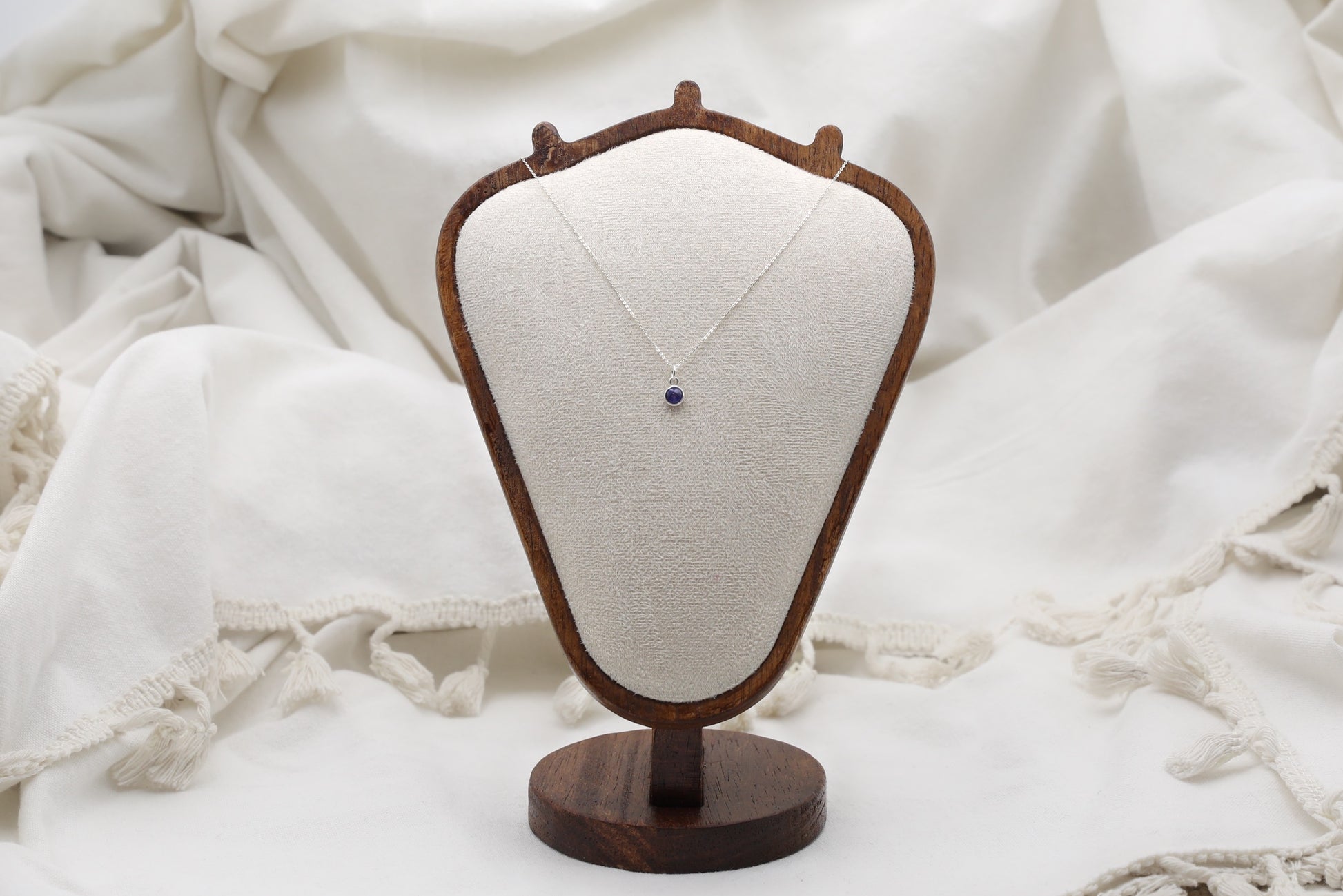 Sapphire and Sterling Silver Dainty Necklace