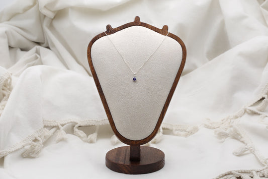Sapphire and Sterling Silver Dainty Necklace