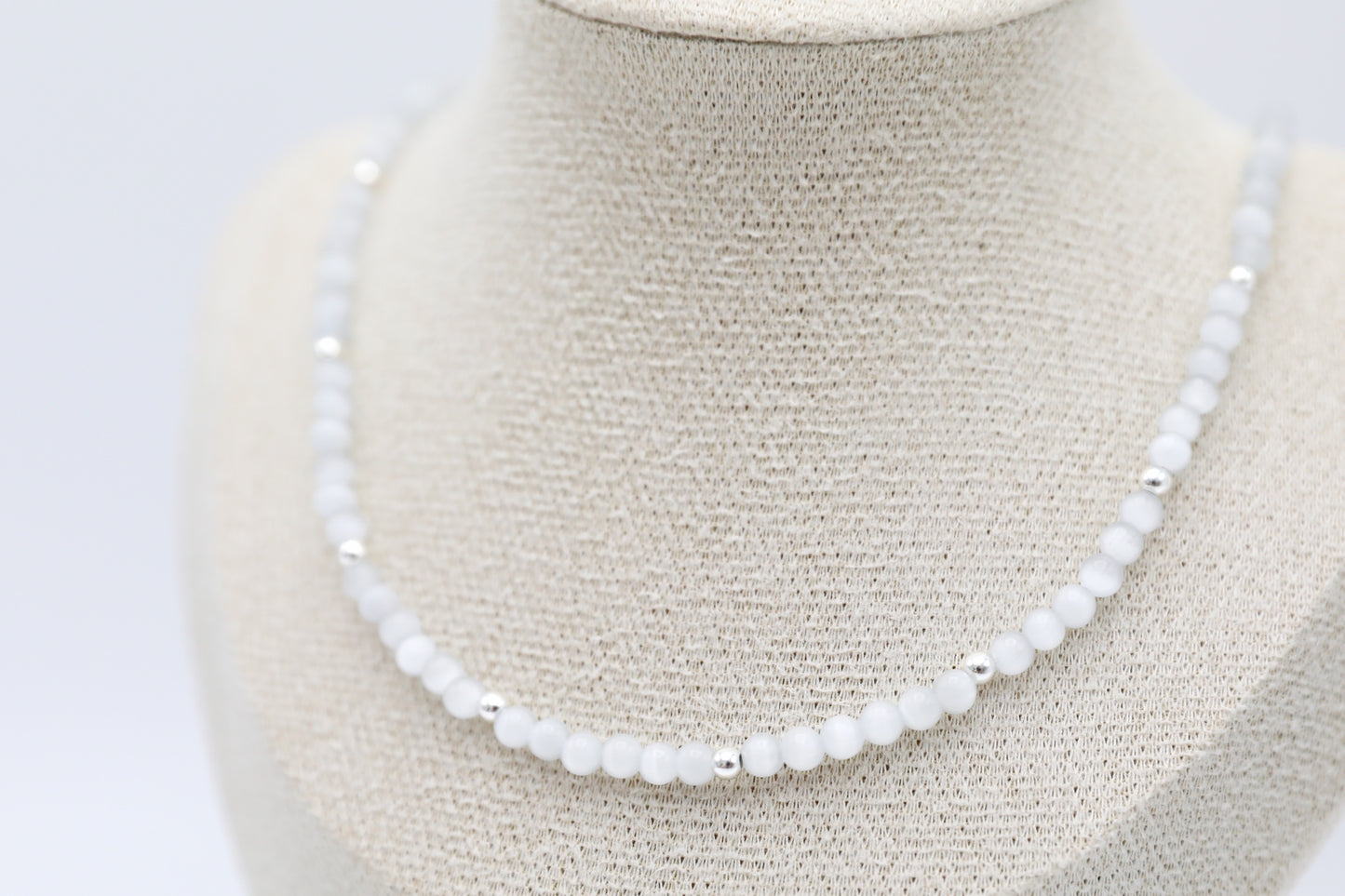 Selenite and Sterling Silver Necklace