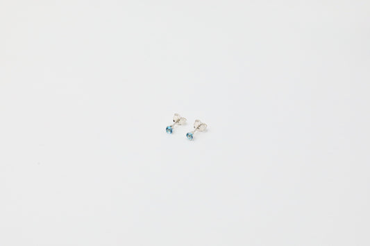 Sterling Silver Swiss Blue Topaz studs 3mm