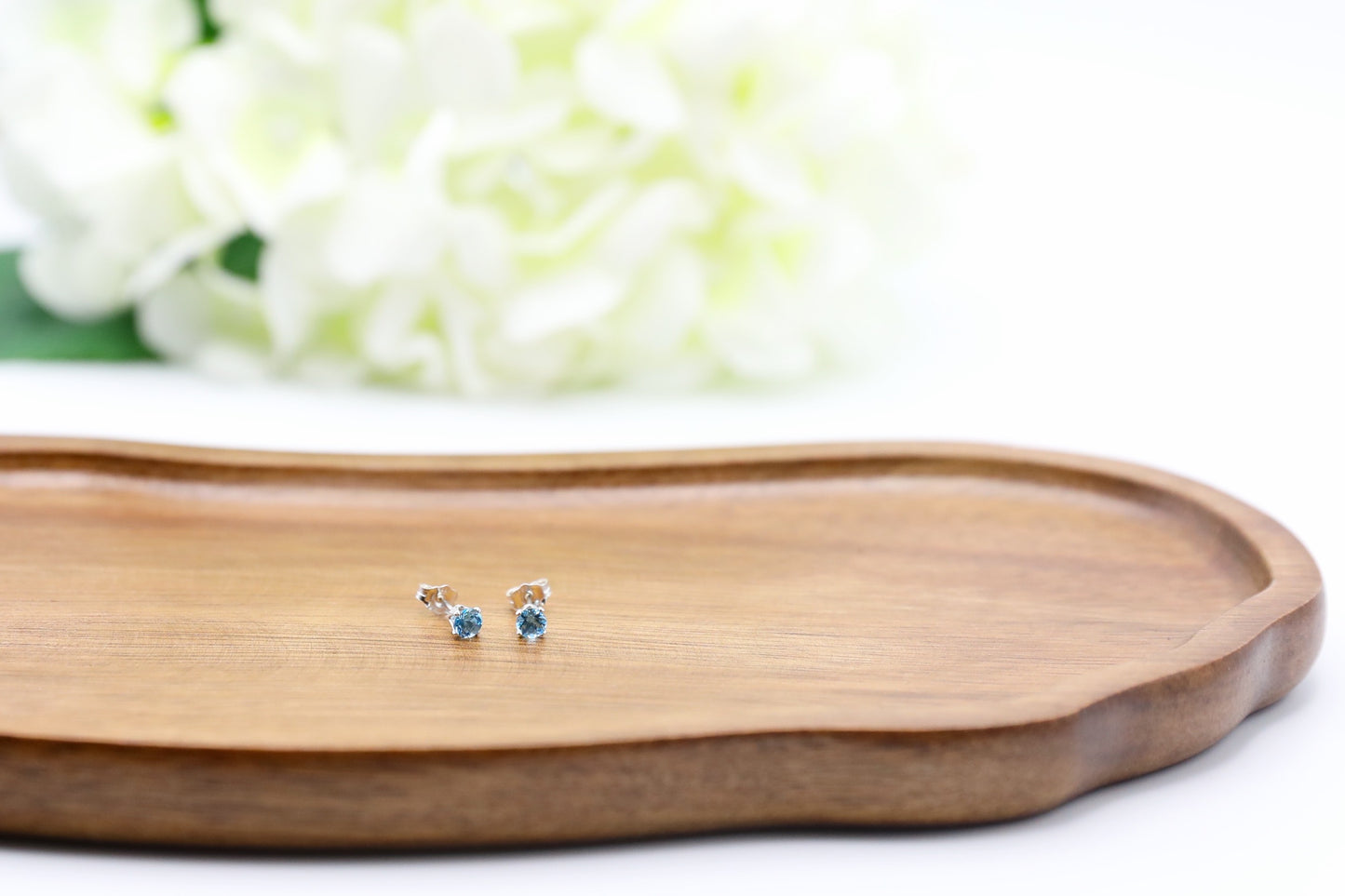 Sterling Silver Swiss Blue Topaz 4mm Studs