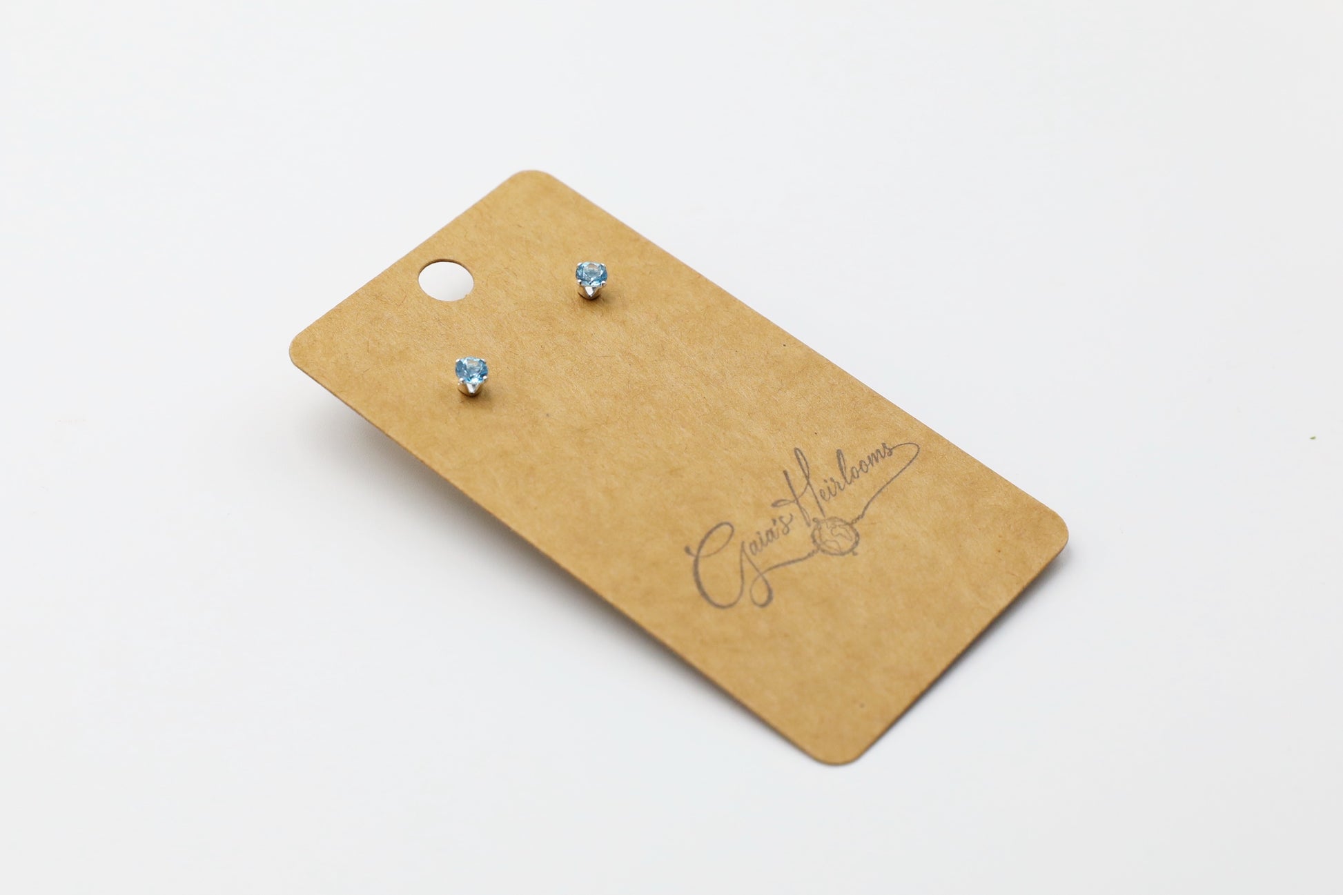 Sterling Silver Swiss Blue Topaz 4mm Studs