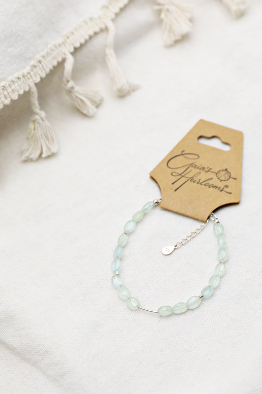 Aquamarine and Sterling Silver bracelet by Gaia's Heirlooms.