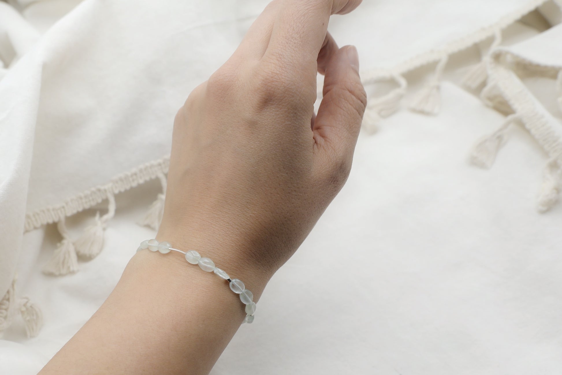 Aquamarine and Sterling Silver bracelet by Gaia's Heirlooms.